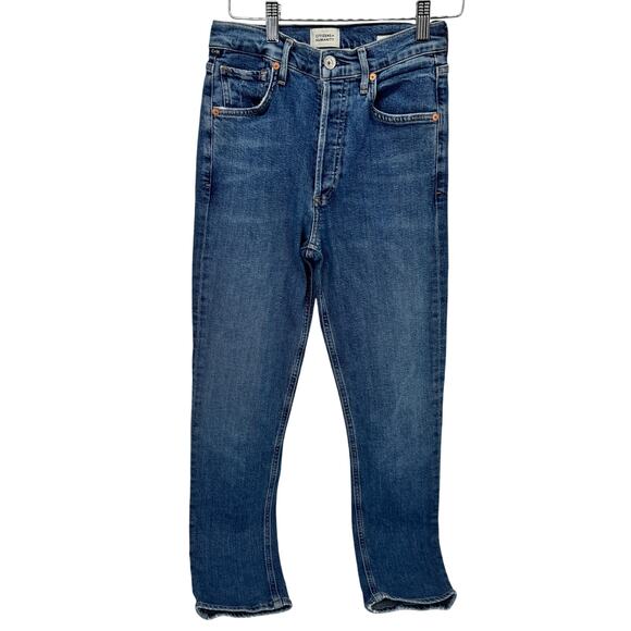 Citizens of Humanity Jeans Womens 24 Charlotte High Rise Button Fly Blue Denim - Picture 2 of 11